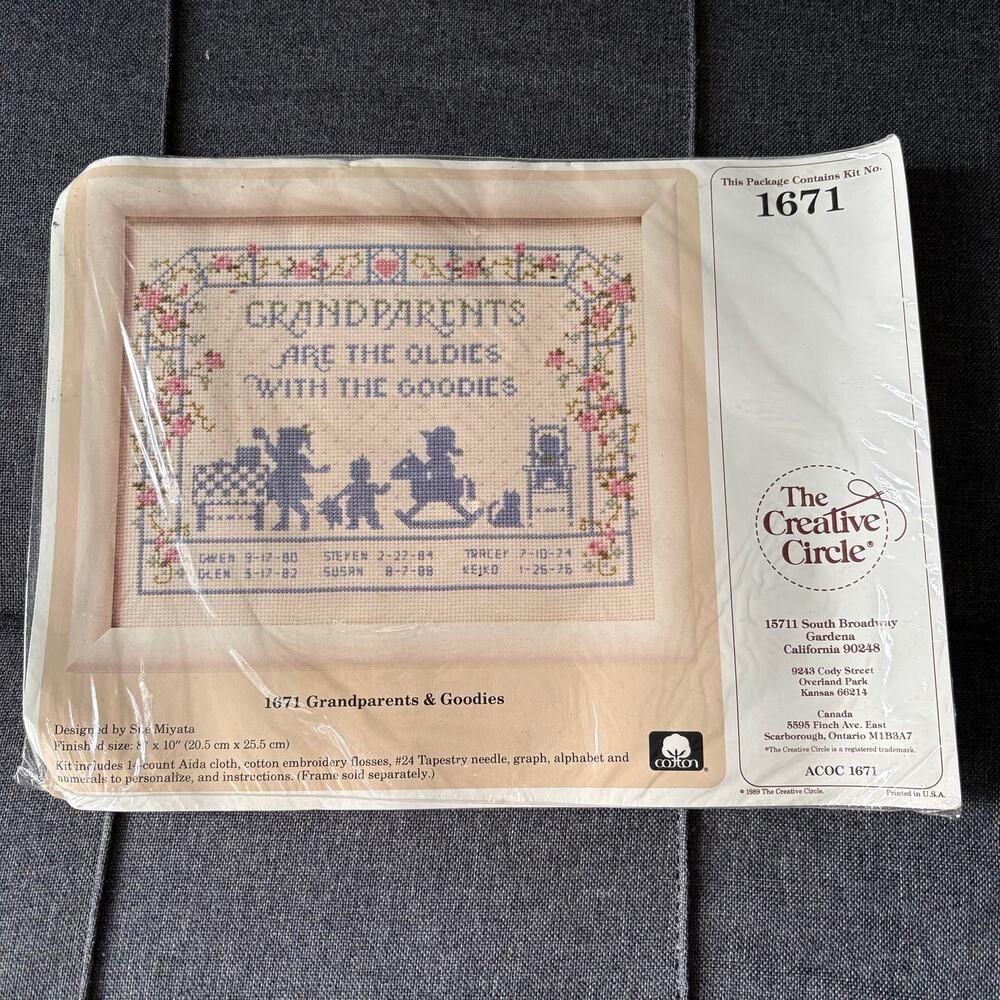 Grandparents & Goodies Vintage Counted Cross Stitch Kit The Creative Circle 1989